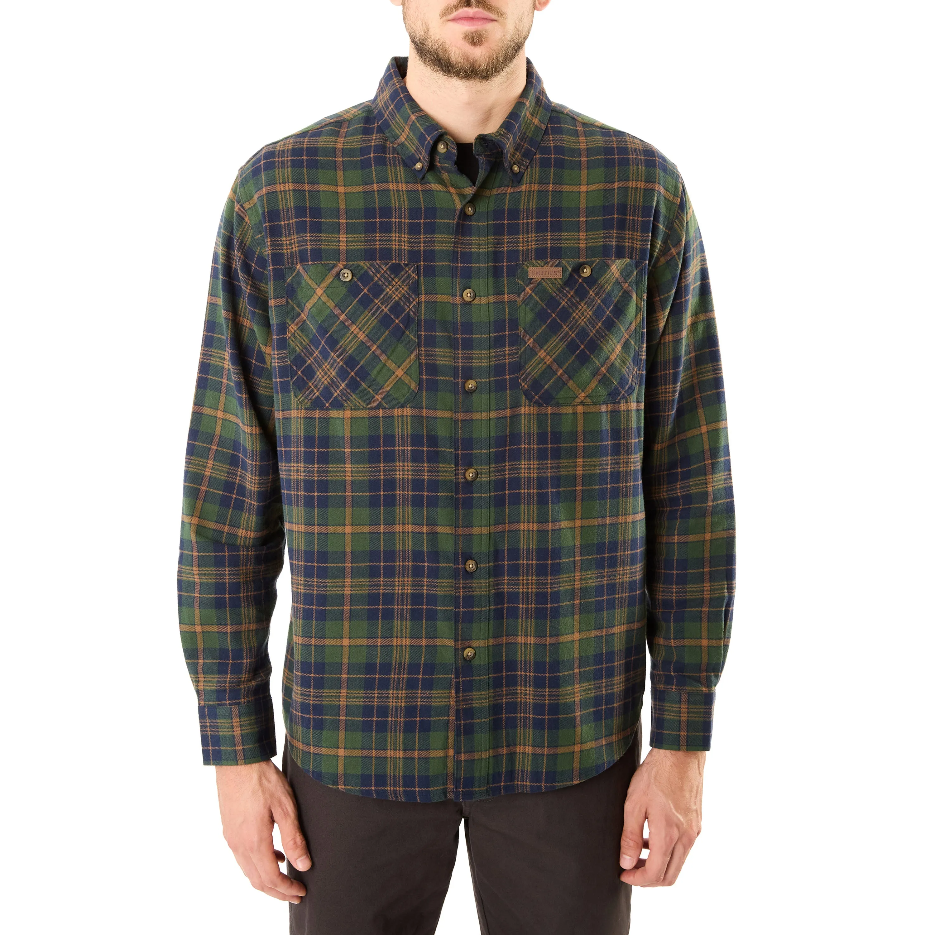 TWO-POCKET BUTTON DOWN FLANNEL SHIRT