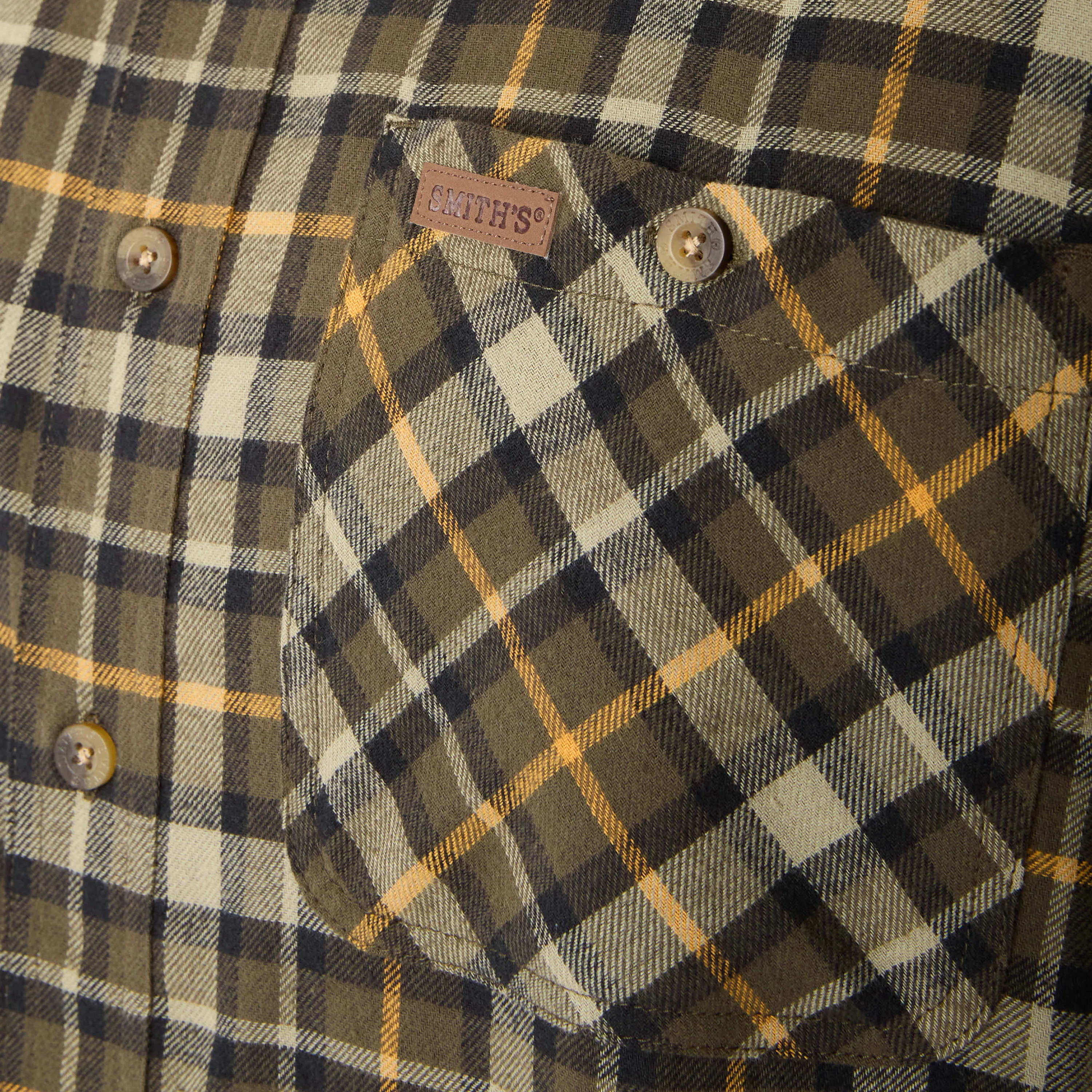 TWO-POCKET BUTTON DOWN FLANNEL SHIRT