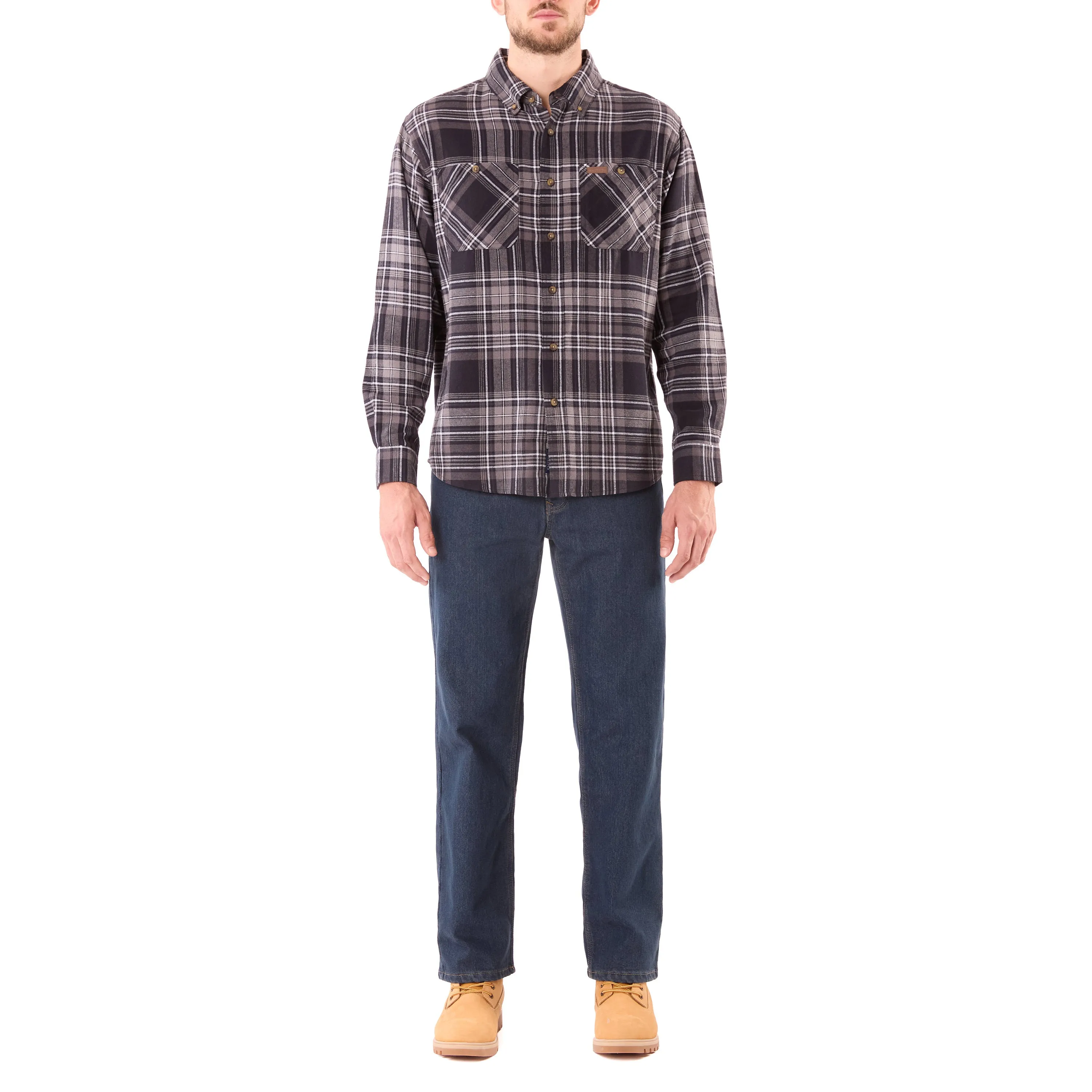 TWO-POCKET BUTTON DOWN FLANNEL SHIRT