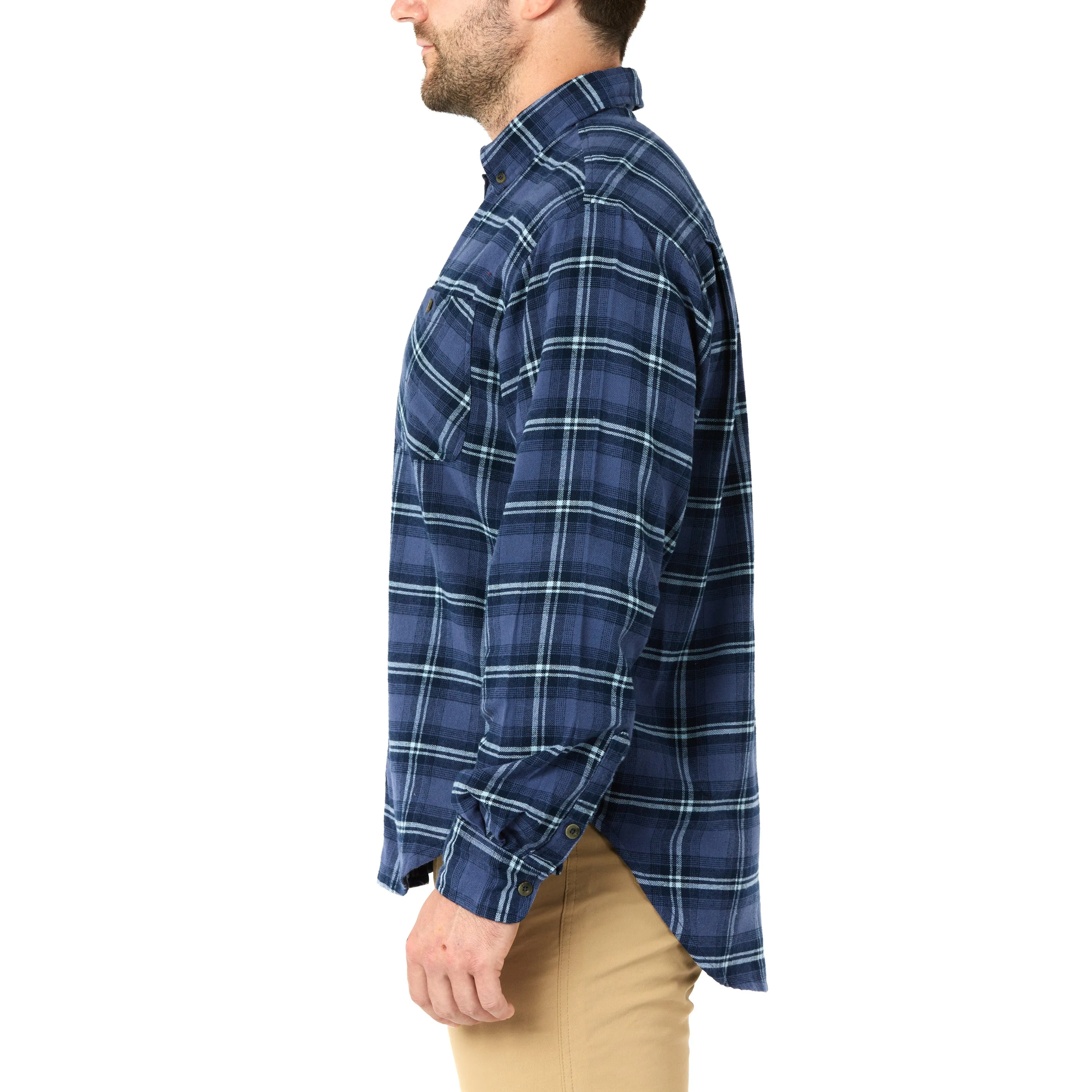 TWO-POCKET BUTTON DOWN FLANNEL SHIRT