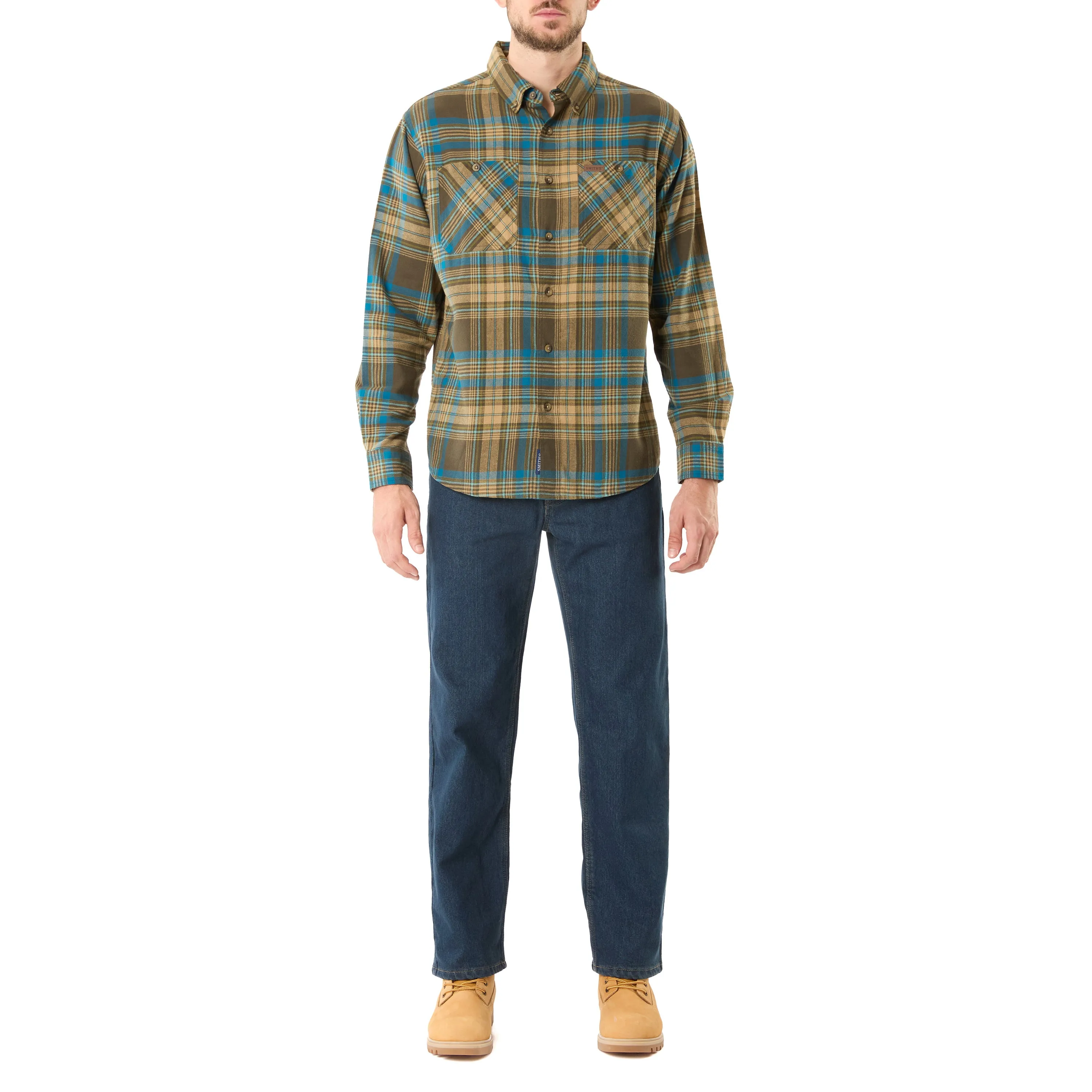 TWO-POCKET BUTTON DOWN FLANNEL SHIRT