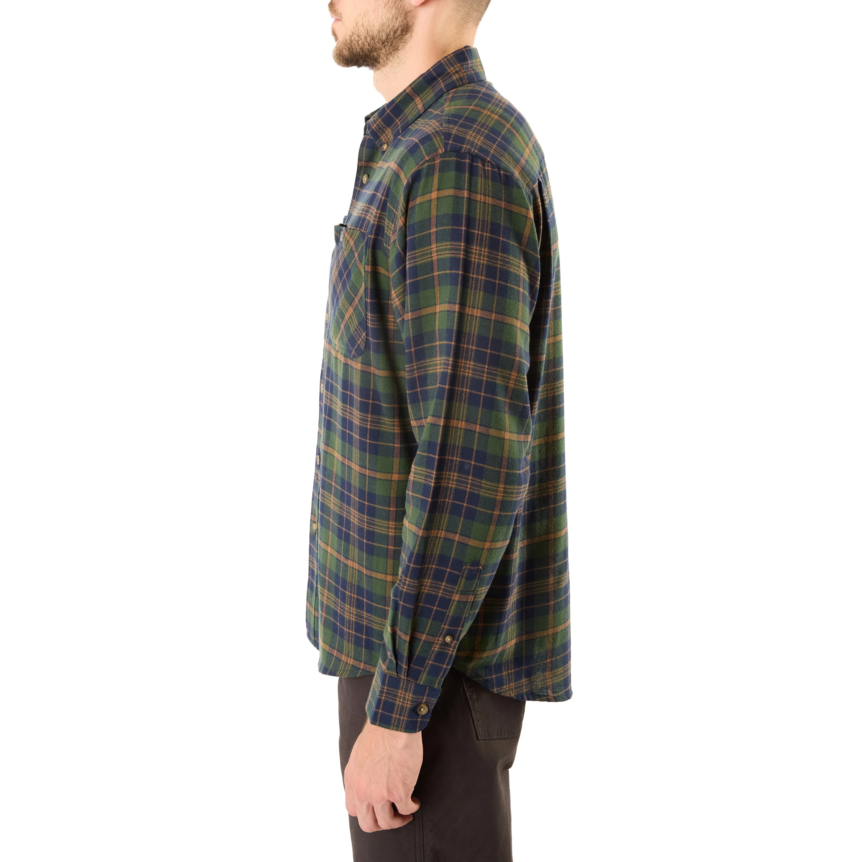 TWO-POCKET BUTTON DOWN FLANNEL SHIRT