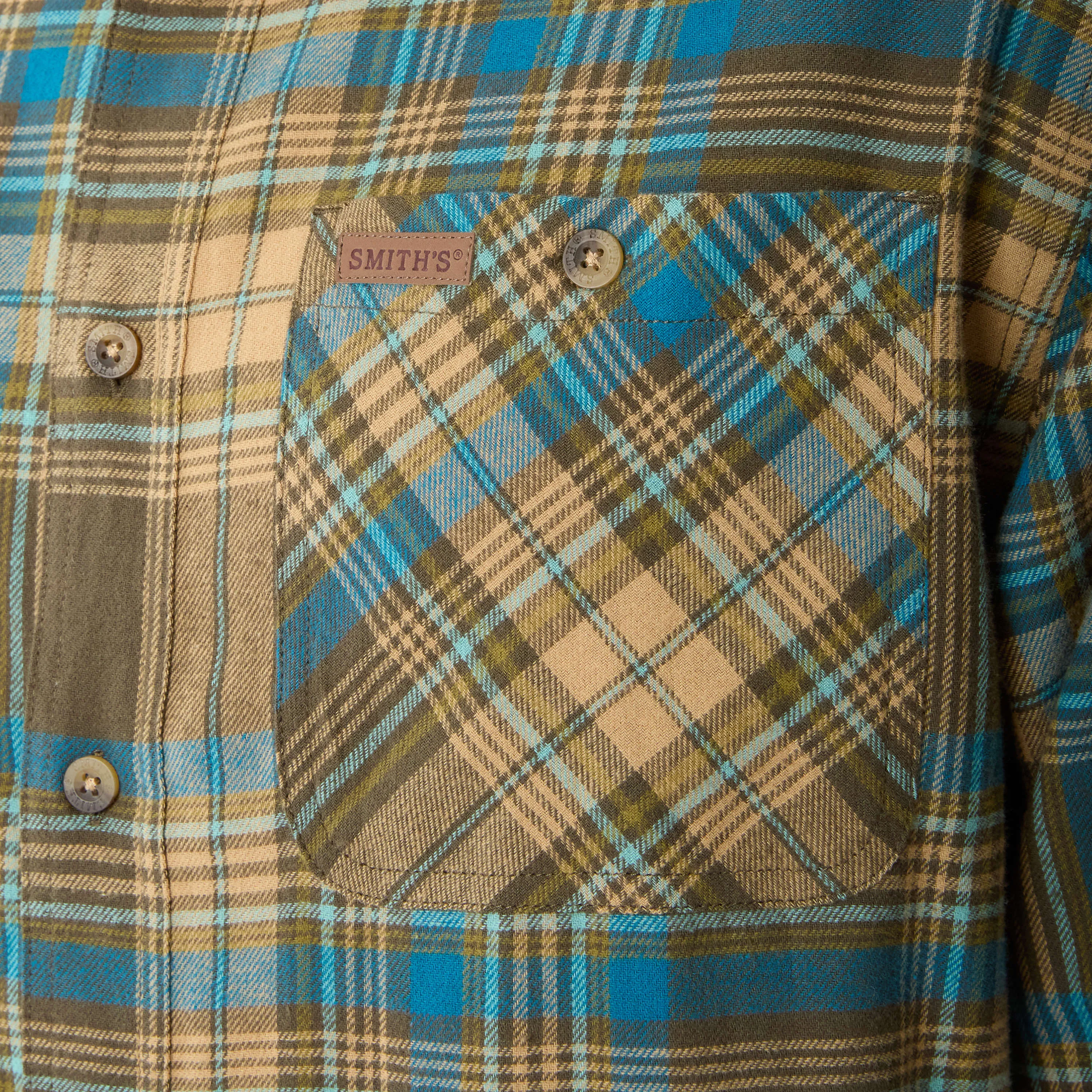 TWO-POCKET BUTTON DOWN FLANNEL SHIRT