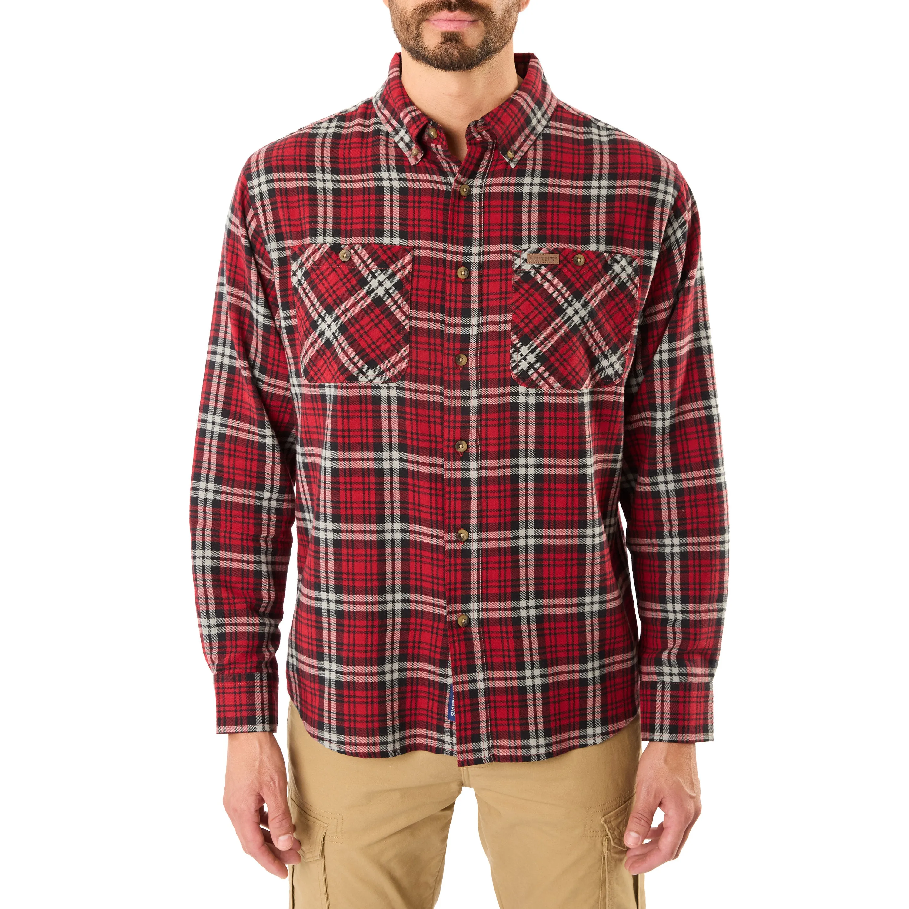 TWO-POCKET BUTTON DOWN FLANNEL SHIRT