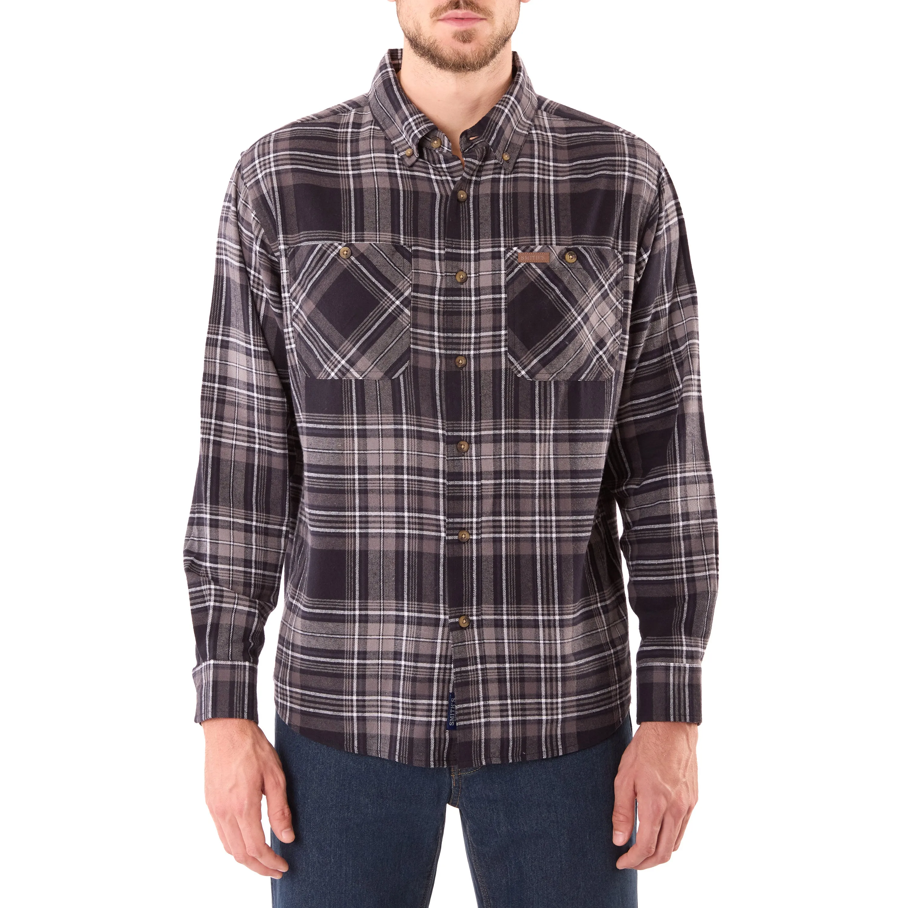 TWO-POCKET BUTTON DOWN FLANNEL SHIRT