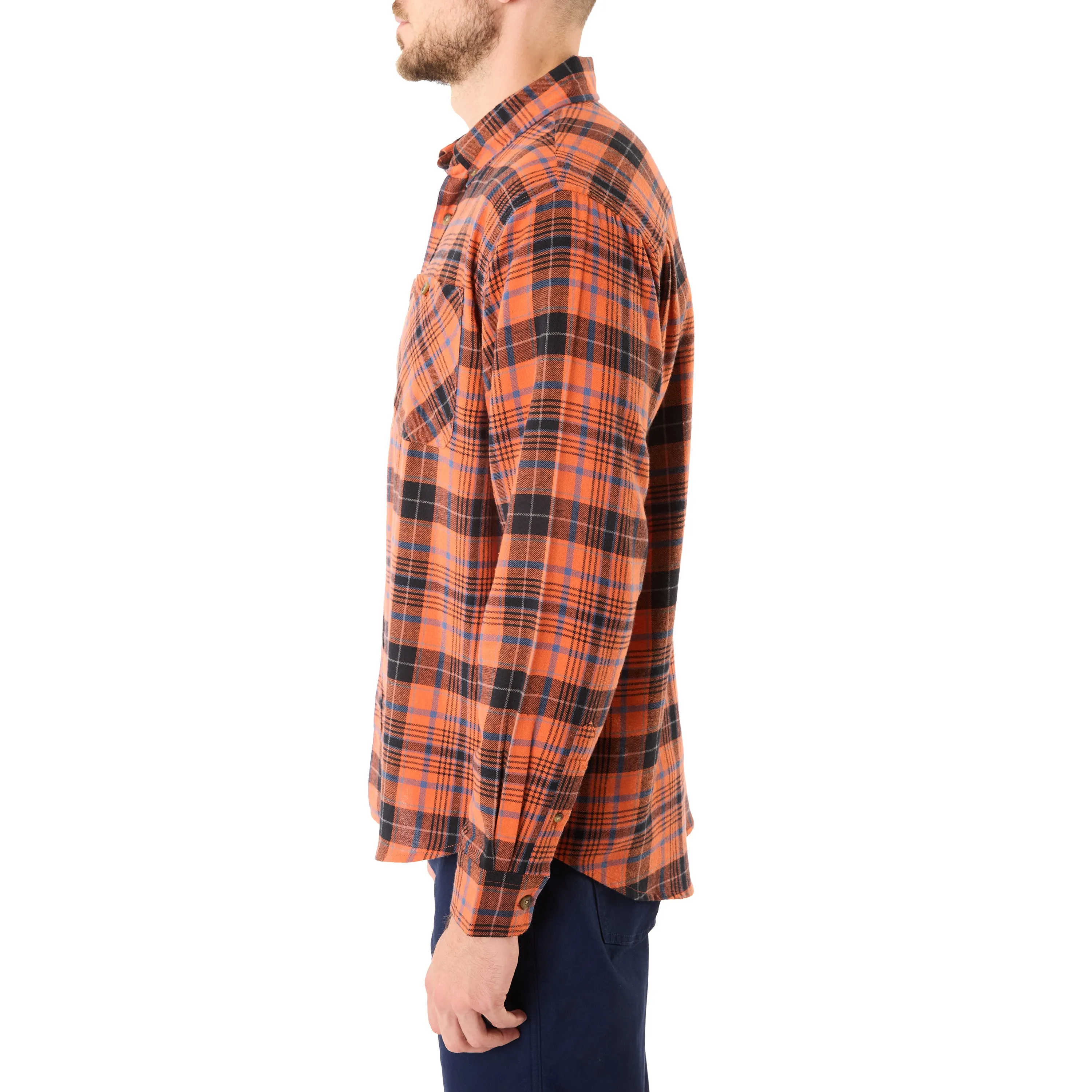 TWO-POCKET BUTTON DOWN FLANNEL SHIRT