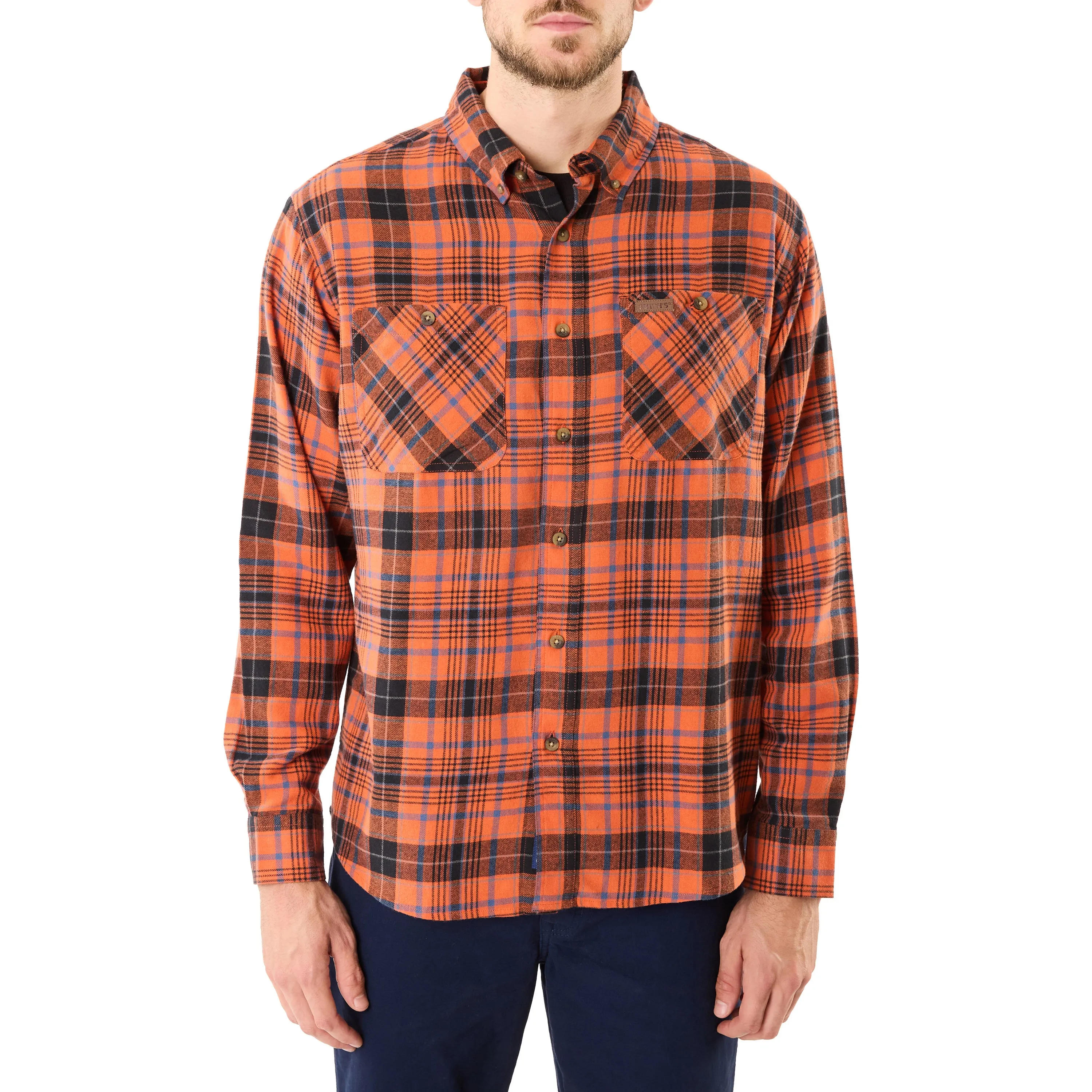 TWO-POCKET BUTTON DOWN FLANNEL SHIRT