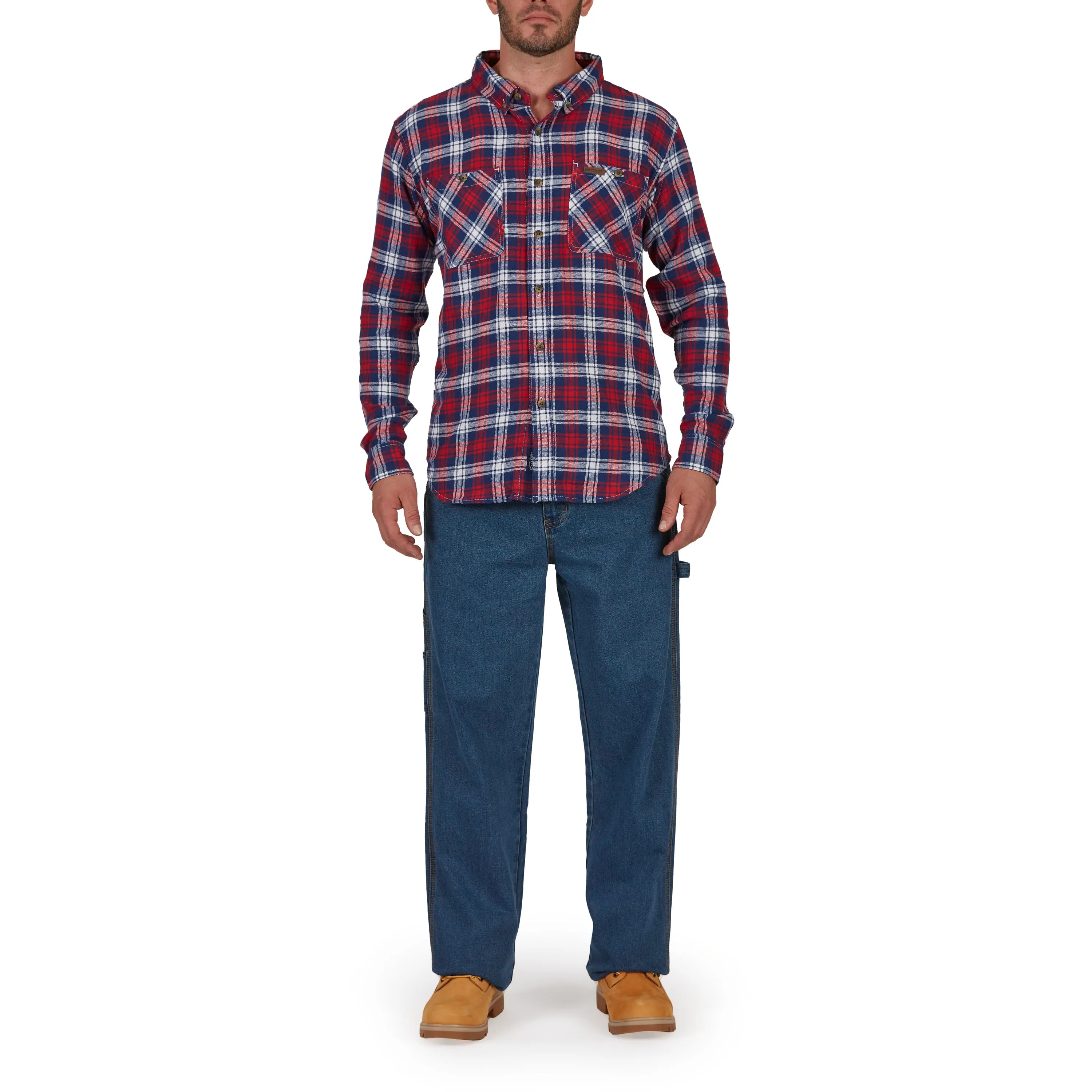 TWO-POCKET BUTTON DOWN FLANNEL SHIRT